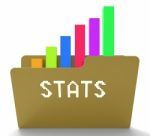 Stats File Represents Reports Graphs And Folder 3d Rendering Stock Photo
