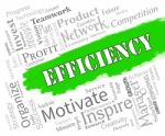 Efficiency Words Indicates Improve Effectiveness And Productivit Stock Photo