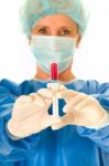Female Surgeon With Syringe Stock Photo
