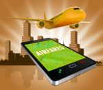 Airfares Online Represents Selling Price And Aeroplane 3d Rendering Stock Photo