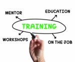 Training Diagram Shows Mentorship Education And Job Preparation Stock Photo