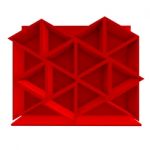 Red Triangle Shelf Stock Photo