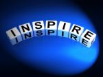 Inspire Dice Show Inspiration Motivation And Invigoration Stock Photo