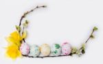 Easter Eggs On A Branch Stock Photo