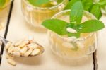 Arab Traditional Mint And Pine Nuts Tea Stock Photo