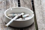 Cigarette And Ashtray Stock Photo