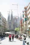 Barcelona - Abril 21: La Sagrada Familia - The Impressive Cathed Stock Photo