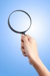 Hand Magnify Glass Stock Photo