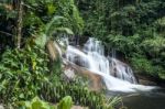 Beautiful White Stone's Waterfall In Paraty, Rio De Janeiro Stat Stock Photo