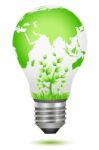 Save The Planet Bulb Stock Photo