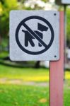 No Dog Sign In Park Stock Photo