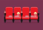 Red Cinema Chairs  Illustration Stock Photo