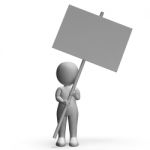 Character With Placard For Message Or Presentation Stock Photo