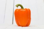 Fresh Orange Bell Pepper Stock Photo