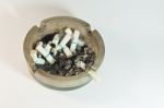 Ashtray With Cigarette Stock Photo