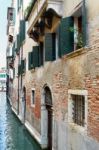 Buildings Along A Canal In Venice Stock Photo