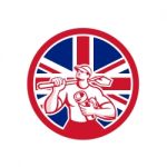British Drainlayer Union Jack Flag Icon Stock Photo