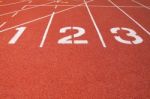 Athletics Track Lanes Stock Photo
