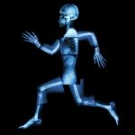 Aerobic Exercise (human Bone Is Running) ,(whole Body X-ray : Head ,neck ,shoulder ,shoulder ,arm ,elbow ,forearm ,hand ,finger ,joint ,thorax ,abdomen ,back,pelvis ,hip ,thigh ,leg ,knee ,foot ,heel) Stock Photo
