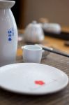 Japanese Style Table Set And Sake Stock Photo