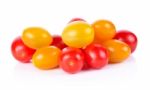 Cherry Tomatoes On A White Background Stock Photo