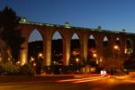 Aqueduct Of The Free Waters In Lisbon (car Motion) Stock Photo