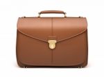 Brown Business Briefcase Isolated Stock Photo