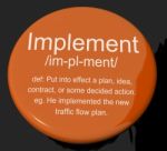 Implement Definition Button Stock Photo