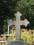Crosses On Graves Cemetery And Fences  Stock Photo