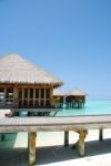 Bungalow's Architecute On A Maldivian Island Stock Photo