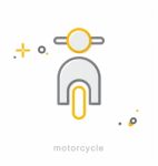 Thin Line Icons, Motorcycles Stock Photo