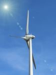 The  Wind Turbine On Blue Sky Stock Photo