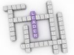 3d Image Leader Issues Concept Word Cloud Background Stock Photo