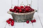 Tasty Cherries On A White Background Stock Photo