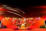 Funfair Ride With Neon Light Stock Photo