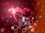 Hearts Background Means Romantic Wallpaper Or Background
 Stock Photo