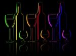 Wine Glasses With Bottle Stock Photo