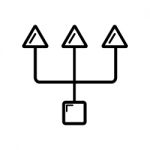 Square With Three Arrows Symbol Icon  Illustration O Stock Photo
