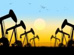 Oil Wells Shows Nonrenewable Fuel And Exploration Stock Photo