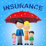 Family Insurance Shows Household Policy And Cover Stock Photo