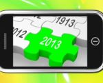 2013 On Smartphone Shows Next Year's Calendar Stock Photo