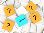Questions Answers Post-it Notes Show Asking And Finding Out Stock Photo