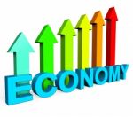 Improve Economy Shows Business Graph And Advance Stock Photo