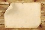 Old Blank Vintage Paper On Wood Background Stock Photo