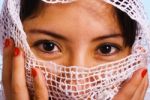 Woman With Veil Over Her Face Stock Photo