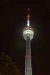 Stuttgart Tv Tower At Night Stock Photo