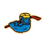 American Bully Ice Hockey Mascot Stock Photo