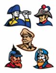 Generals, Admirals And Emperor Mascot Collection Stock Photo