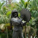 Malaga, Andalucia/spain - July 5 : Statue Of Man Holding A Tambo Stock Photo