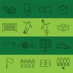 Soccer Flat Thin Line Icon  Illustration. Editable Stroke Stock Photo